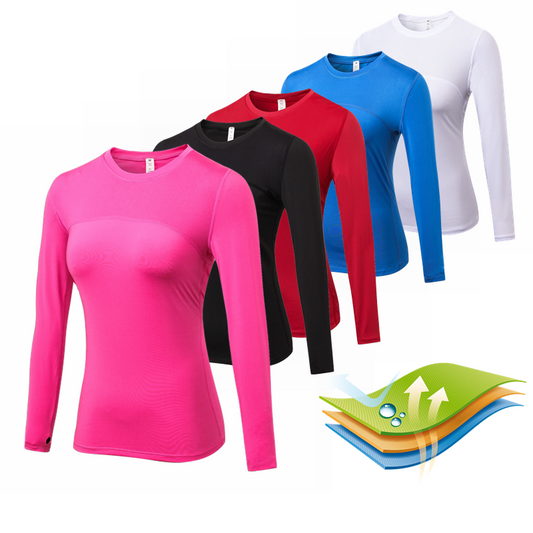 Women Long Sleeve Yoga Gym Compression Sportswear Fitness Quick Dry Running Tops Body Shaper Tee