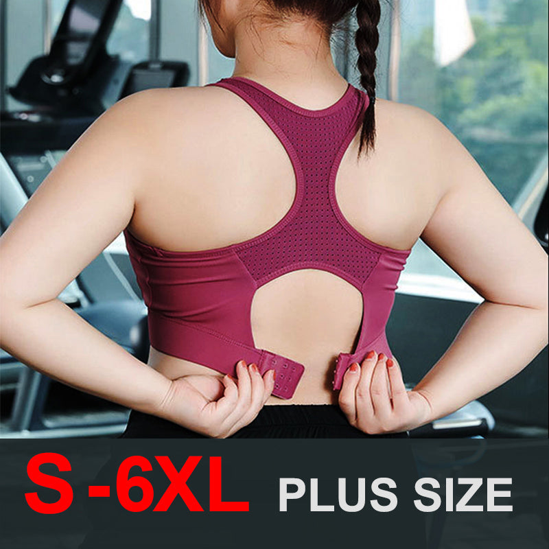 Women's Sports Top Plus Size Push Up Bra Fitness Shockproof Sportswear