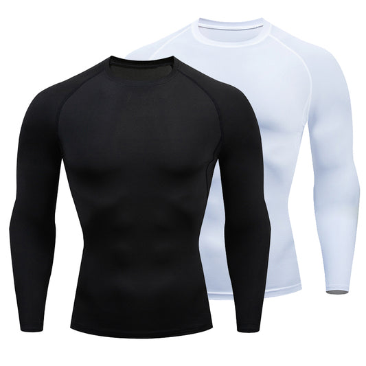 Tight Long Sleeve Quick Dry rashgard Men's Compression Running T Shirt